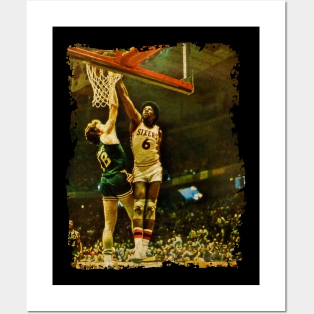 Dr. J Over Dave Cowens Wall Art by Omeshshopart